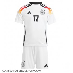 Camisa de time de futebol Alemanha Florian Wirtz #17 Replicas 1º Equipamento Infantil Europeu 2024 Manga Curta (+ Calças curtas)